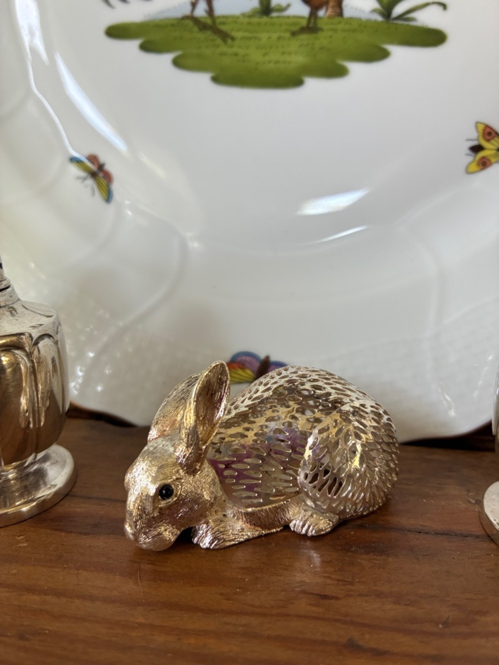 christofle silvered rabbit